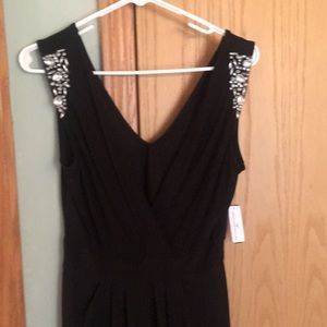 Black Summer dress mini dress.  Rhinestones
